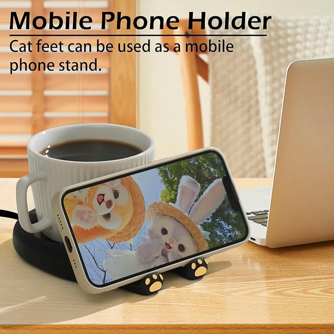 PUSEE Mug Warmer,Coffee Warmer for Desk Candle Warmer Auto Shut Off,Coffee Cup Warmer with 3 Temp Settings,Electric Beverage Warmer Plate for Coffee,Tea,Water Milk and Cocoa(Not Include Cup)