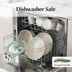 Redchef Ceramic Cookware Set, Removable Handle Pots and Pans Non-Stick, Rv Cookware Set, Non-Toxic Pots and Pans Set No PFAS, PTFE, PFOA, Detachable Pots and Pans, Dishwasher & Oven Safe (Green)