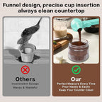 2-in-1 Coffee Scoop with Funnel, 2 Teaspoon Measuring Spoon for Reusable K Cups, Ground Coffee, Protein Powder & Tea, Mess-Free Plastic Design (Light Green)