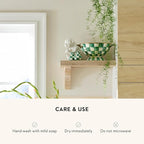 MACKENZIE-CHILDS Enamel Colander, Decorative Kitchen Strainer, Small, Green-and-White Emerald Check