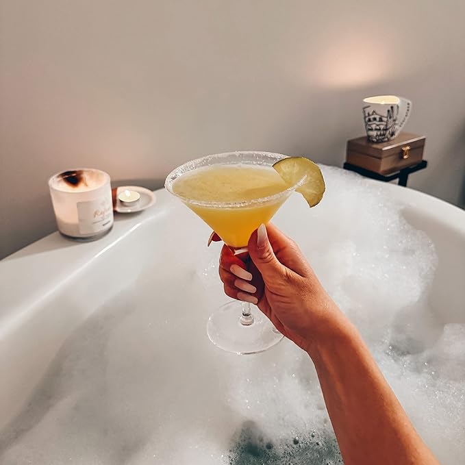 MORA PURE Martini Glasses, Set of 4-7oz - Handblown Premium Crystal Glass for Cockails, Martinis, Home Bar, Cosmos, Gimlet, Parties, Etc - Modern Classic Cocktail Glassware, Gift for Him/Her