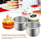 MAGICLULU 4pcs Aluminum Alloy Round Cake Pan 2inch Non-Stick Round Cake Tins Removable Bottom Baking Pans Mini Round Cake Cup for Cake Dessert Chocolate 2inch