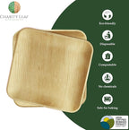 Compostable 10" Square Palm Leaf Dinner Plates (200-pack) | Premium, 100% Natural, Disposable, Heavy Duty | Perfect for Parties, Weddings & Catering Events