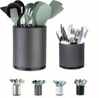 Utensil Holder,Extra Large Utensil Holder for Kitchen Counter, Silverware Organizer, Stainless Steel Storage Cooking Caddy Flatware Spoon Spatula Tool Cutlery Container(2 Set)