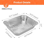 GrillChef Aluminum Foil Pans, Disposable 9x13 Baking Pans, 30 Pack Tin Foil Holders Half Size for Cake, Steam Table, Cooking, Heating, Storing, Aluminum Trays Heavy Duty