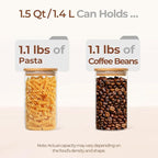 ComSaf Airtight Glass Storage Canister with Wood Lid(1.5 Qt), Set of 3 Glass Jars with Lids, Clear Food Storage Container Jar with Sealing Lids for Dry Food Cereal Oat Sugar Tea Coffee Beans, Round