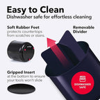 Plastic Rotating Extra Large Utensil Holder Crock with No-Tip Weighted Base, Removable Divider, And Gripped Insert - Dishwasher Safe Kitchen Utensil Holder For Kitchen Counter: Blue Utensil Caddy