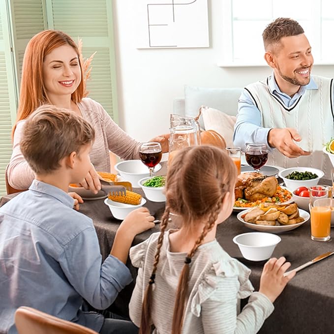 ECOLipak 150 Pack Compostable Paper Bowls, 8 oz Heavy-Duty Disposable Biodegradable Soup Bowls Made of Natural Bagasse, Suitable for Salad, Dessert, Milk, Cereals