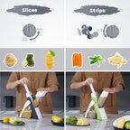 SupMaKin Safe Mandoline Slicer, Potato Chip Slicer Maual Vegetable Food Cutter Adjustable Thickness, Chopping Artifact Veggie Salad Chopper & Cook Meal Prep (Gray)