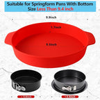 4, 7, 9 Inches Springform Pan Set - 304 Stainless Steel Nonstick Springform Cake Pan Set with Removable Bottom, 10 Inch Leakproof Silicone Cheesecake Pan Protector with 60 Pcs Parchment Paper