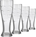 Rolf Glass School of Fish 16oz Beer Pilsner | Set of 4 | Craft Beer Glasses | Designed and engraved in the USA