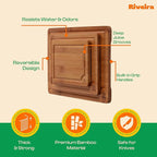 Riveira Brown Bamboo Wood Cutting Board – Versatile And Durable: Set Of 3 Pcs Rectangular Wooden Cutting Board – Natural Wooden Cutting Boards For Kitchen Set – Complete Bamboo Wooden Chopping Board