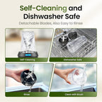 Personal Smoothie Blender - 1000W Single Serve Smoothie Maker with 24oz Portable Travel Cups, Ideal for Protein Shakes, Frozen Drinks, and Kitchen Use