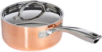 BergHOFF Copper Tri-Ply Cookware Set, Non-reactive 18/10 Stainless Steel, Fast, Evenly Heat, Gold Coated (4Pc-Polished)