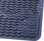 Silicone Dish Drying Mat for Multiple Usage,Easy clean,Eco-friendly,Heat-resistant Silicone Mat for Kitchen Counter or Sink,Refrigerator or Drawer liner Navy Blue M 12 inches x 12 inches