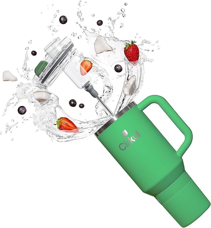 Cirkul 40oz. Eucalyptus Stainless Steel Tumbler with Handle, All-Day StrawSip™, Double-Wall Insulated