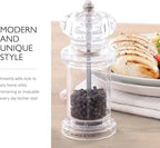 Cole & Mason 505 Refillable Spice Mill - Kitchen & Home Accessory - Table Pepper Grinder - Peppercorn Included - Acrylic - Pepper Mill 5.5"