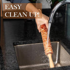 Koville Marble Rolling Pin, Non-Stick Polished Dough Roller, Pasta, Dumpling, Ravioli, Fondant,Pie Crust, Kitchen Baking Pastry Tools Red Marble