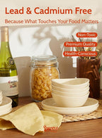 Sweese Porcelain Bowls 6-Pack - 5 Inch, 10 oz for Dessert, Soup, Rice, Microwave, Dishwasher Safe - Beige