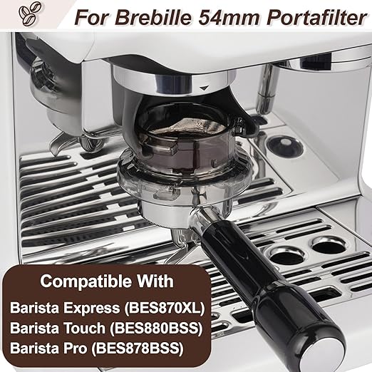 54mm Dosing Funnel Compatible with Breville Barista and Bambino Espresso Machines, Espresso Dosing Tools No Coffee Grounds Spill Over