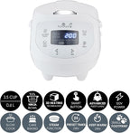 Yum Asia Panda Mini Rice Cooker With Ninja Ceramic Bowl and Advanced Fuzzy Logic (3.5 cup, 0.63 litre) 4 Rice Cooking Functions, 4 Multicooker functions, Digital LED display - 120V