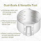 1PCS 3/4Cup (180ml, 6oz) Single Measuring Cup, Etched Inner Scale Stainless Steel Measure Scoop, Metric and US Measurement, Dishwasher Safe