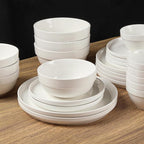 HAPPY KIT Large Serving Bowls 7 Inch 40 Ounces Soup Bowls,White Ceramic Salad Bowl Set of 3 for Kitchen,Pasta Bowls, Pho, Noodle, Cereal - Dishwasher & Microwave Safe