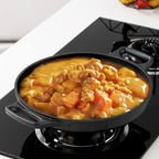 S·KITCHN Cast Aluminum Griddle Pan for Stovetop with Lid - Lighter than Cast Iron Skillet,Round Frying Pans Nonstick Grill Pan Dishwasher & Oven Safe,12IN