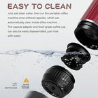 Portable Electric Espresso Machine,Travel Coffee Maker for Camping,Car Coffee Maker Self-Heating with USB-C, 12V, With Ground Coffee & NS Capsule for RV, Hiking, Office(Red)