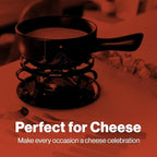 Swissmar Gruyere Cheese Fondue Set - 2.8 QT / 2.65 L - Ceramic Fondue Pot with Rechaud, Fondue Burner, 6 Forks - Ideal for Melting Cheese, Chocolate & Caramel - Black