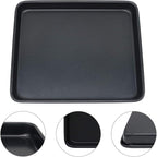 Toaster Oven Pans Set of 2, Shinsin 11-Inch Nonstick Baking Sheet Pans and Trays, 1/8 Thicker Replacement Small Baking Tray Accessories for Cookie, Non Toxic and Easy Clean and Diswasher Safe,Black