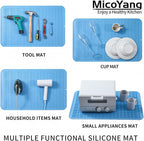 Silicone Dish Drying Mat for Multiple Usage,Easy clean,Eco-friendly,Heat-resistant Silicone Mat for Kitchen Counter or Sink,Refrigerator or Drawer Liner Light Blue 4XL 32 inches x 18 inches