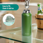 32oz Water Bottle with Comfort Grip Handle, Gym Water Bottle, Insulated Steel Water Bottle with Wide Mouth, No Straw