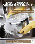 Cooks Standard Dutch Oven Casserole with Lid, 9 Quart Professional Stainless Steel Stockpots, Silver