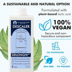 10 Uses DeLonghi Compatible Descaling Solution, Specially Designed to Clean Delonghi Coffee Machines and Maker - 33.8oz Espresso Coffee Maker Cleaner, Coffee Pot Cleaning Limescale Remover