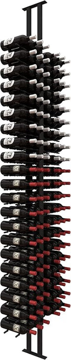 Ultra Wine Racks Floor-to-Ceiling Mount Display (2 Side, Triple Deep, Black, Holds 126 Wine Bottles) - Modern Metal Wine Storage for Wine Cellars, Home Bars, Kitchens, & Dining Rooms