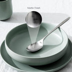 JazzUpCo Ava Flatware Flatware non toxic 18/10 stainless steel dishwasher safe (Matte Silver, 4 Person Set (20 Pieces))