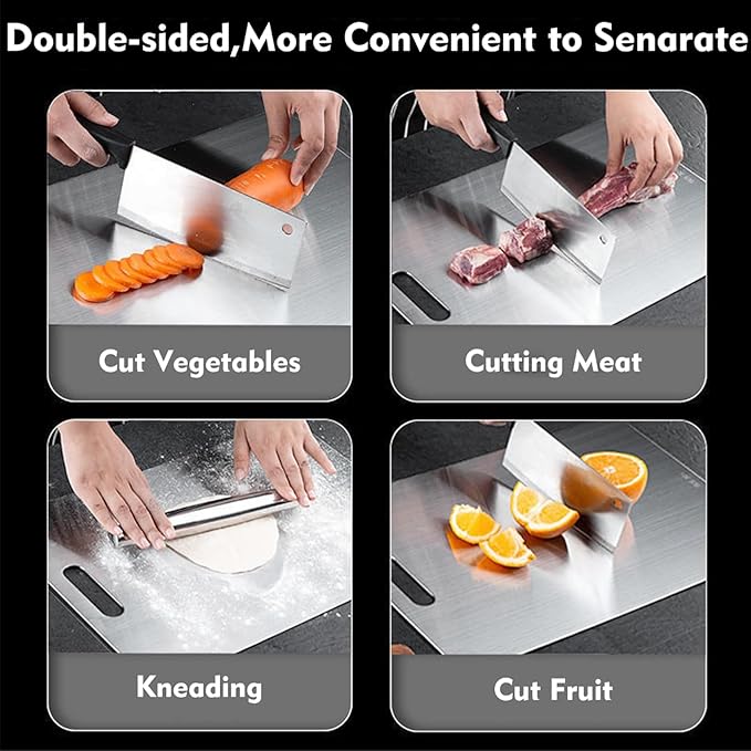 Titanium Cutting Board - 2 pack Titanium Cutting Boards for Kitchen,Double Sided Titanium Cutting Mat（9.25 * 12.99in）