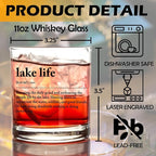 kunlisa Lake Lovers Gifts Whiskey Glasses, Lake House Decor and Gifts, Lakeside Definition 10 oz Drinking Rocks Glasses for Women Men Whisky Cocktail Scotch Bourbon Liquor
