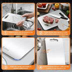 Saliva Titanium Cutting Boards for Kitchen, Cutting Board Double Sided Food Grade, Dishwasher Safe, No Blunt Knife, Chopping Boards with Handle for Meat, Fruit & Vegetable (12x9in)