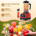 Blender for Smoothies, Powerful Smoothie Blender, Countertop Blenders for Kitchen with 68Oz. Pitcher & 20Oz. Portable Cup, BPA-Free, Red