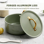 VONIKI Ceramic Cookware Set - Nonstick Pots and Pans With Kitchen Utensils, Non-Toxic, Induction Compatible, Dishwasher and Oven Safe