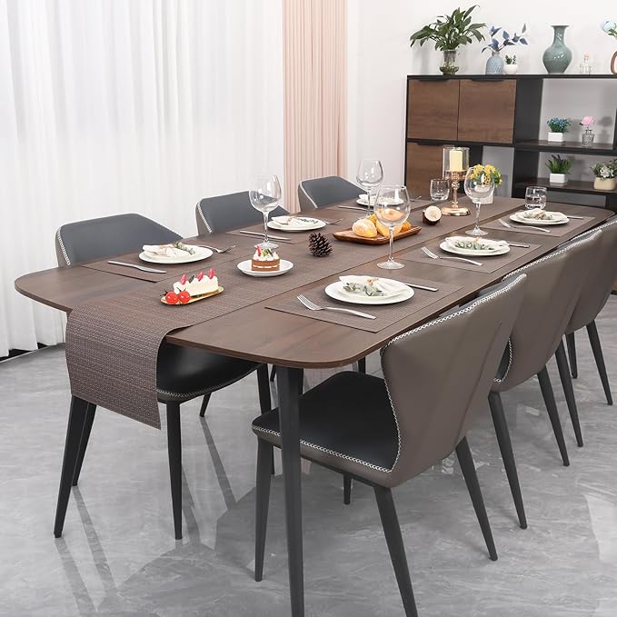 Myir JUN Placemats Set of 8, Vinyl Woven Placemats Place Mats Indoor Set of 8 Washable Table Mats Non-Slip Place mats for Dining Table (Coffee, Set of 8)