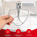 K45B Stainless Steel Flat Beater for Kitchenaid Tilt Head Stand Mixer, Polished Paddle Attachment for KitchenAid Mixer Attachments, Fits 4.5-5 Quart Models, Dishwasher Safe