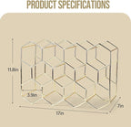 Countertop Wine Rack-14 Bottles Gold Wine Rack-No Assembly Required-3 Tier Tabletop Wine Bottle Holder for Cabinet