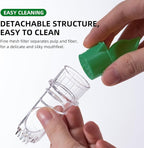 Green Manual Citrus Juicer with Filter and Spout, Screw-Top Hand Press for Lemon Orange Drinks