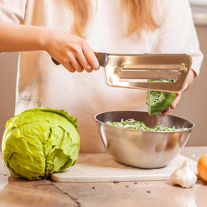 Multifunctional Vegetable Cutter, Cabbage Slicer Shredder,Stainless Steel Double Layer Slicer for Vegetable Cutter.Large