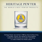 Heritage Pewter Appalachian State Double Old Fashion | Double Rocks Glass 14 OZ for Liquor | Expertly Crafted Pewter Glass