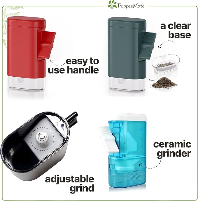 PepperMate Traditional Pepper Mill 723 - Turnkey High Volume Salt and Gourmet Peppercorn Grinder (White)