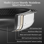 Stainless Steel Frying Pan with Lid - Titanium Ceramics Stainless Steel Nonstick Frying Pan Set, 10 Inch&12 Inch Safe Non Stick Skillet Egg Omelete Pan Set, Induction Compatible, PFOA, PFAS, PTFE Free